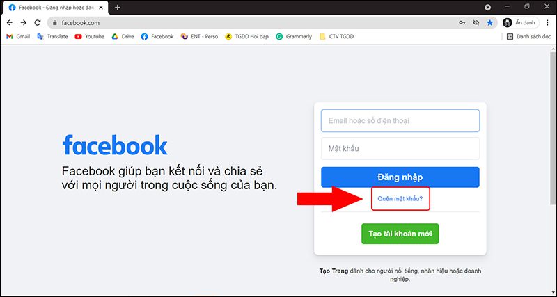 Cách lấy lại mật khẩu đăng nhập Facebook