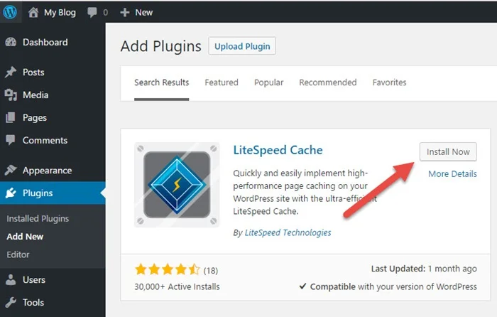Plugin LiteSpeed Cache