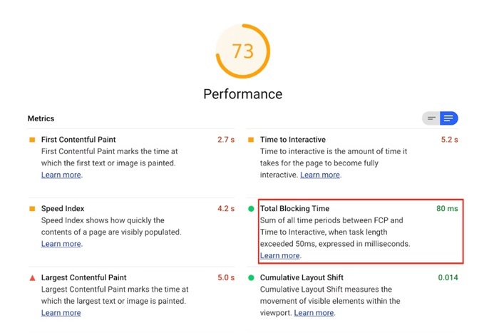 Total Blocking Time: Vai trò, tác động và cách tối ưu 2 Total Blocking Time