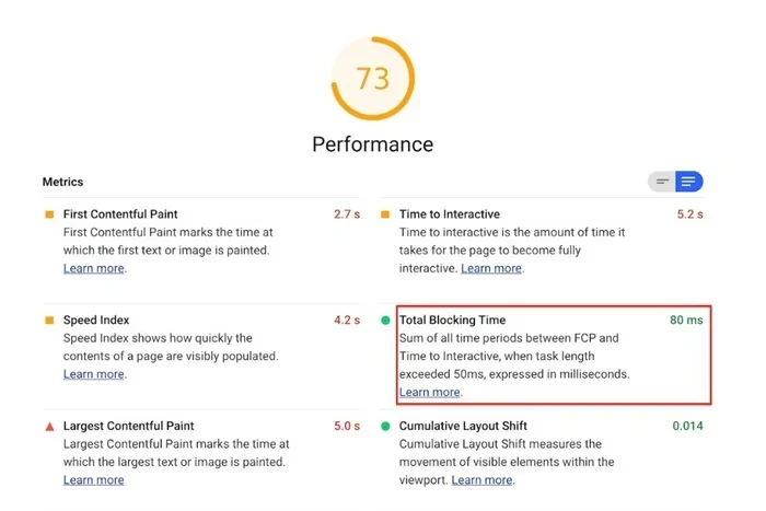 Total Blocking Time: Vai trò, tác động và cách tối ưu 3 Total Blocking Time