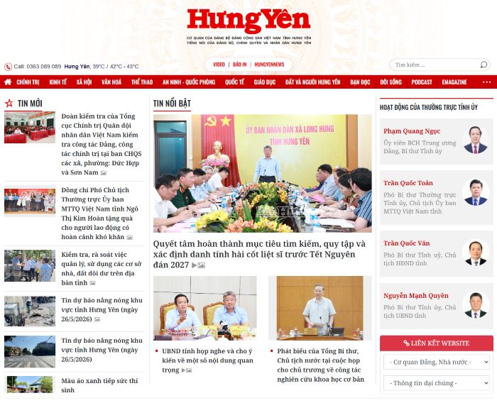 Bảng giá đăng báo Hưng Yên điện tử 1 báo Hưng Yên điện tử