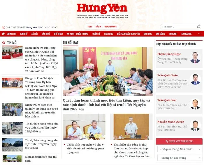 Bảng giá đăng báo Hưng Yên điện tử 1 báo Hưng Yên điện tử