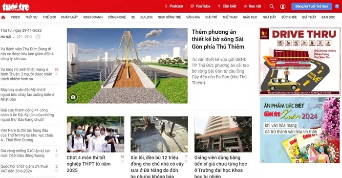 Bảng giá đăng báo Tuổi Trẻ online