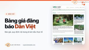 Bảng giá đăng báo Dân Việt